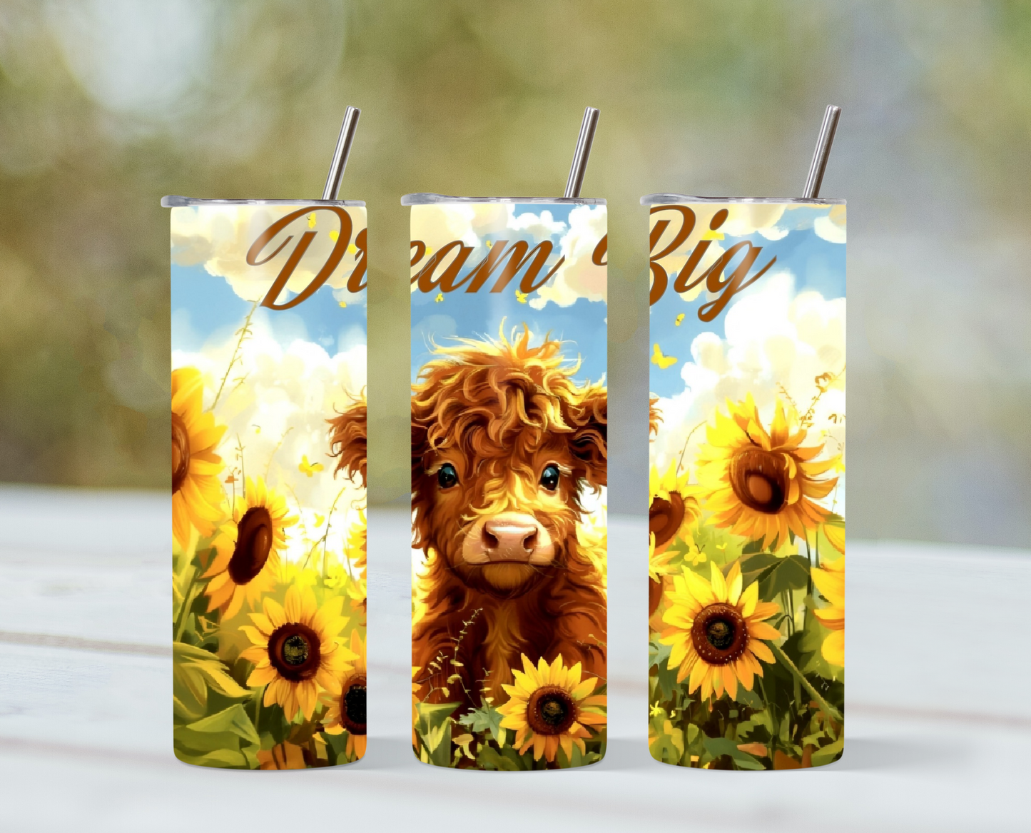 Highland Cow Dream Big Tumbler